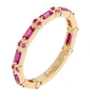 ANNOUSHKA YELLOW GOLD AND PINK SAPPHIRE BAGUETTE RING,16025968