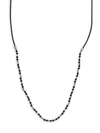 JOHN HARDY LEATHER, 18K YELLOW GOLD, STERLING SILVER & BLACK ONYX BEAD NECKLACE,0400096752731