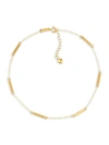 SAKS FIFTH AVENUE 14K YELLOW GOLD TINCUP BAR CHAIN ANKLET,0400013328858