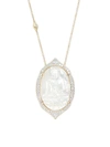 SARA WEINSTOCK ONE OF A KIND 18K YELLOW GOLD, MOTHER-OF-PEARL & DIAMOND BABY BUDDHA PENDANT NECKLACE,0400012610109