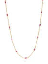 GURHAN 22K YELLOW GOLD & RUBIES STATION NECKLACE,0400013189051
