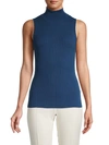 ANNE KLEIN RIBBED HIGH NECK TOP,0400013204548