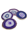 Anna New York Lumino 24k Yellow Goldplated Coasters/set Of 4