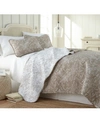 Southshore Fine Linens Lightweight Reversible Floral Quilt And Sham Set, Full/queen Bedding In Taupe