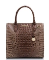 Brahmin Small Caroline Melbourne Embossed Leather Satchel In Mocha Melbourne