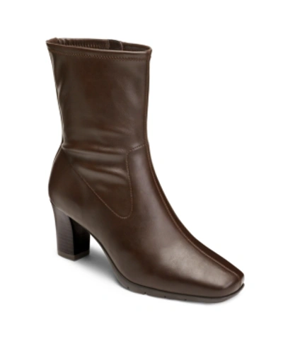 Aerosoles Women's Cinnamon Heeled Tailored Booties In Brown