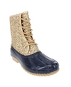 Sugar Women's Skylar Glitter Duck Boots Women's Shoes In Gold Glitter/navy
