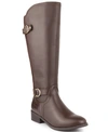 Karen Scott Leandraa Womens Faux Leather Riding Boots Knee-high Boots In Dark Brown