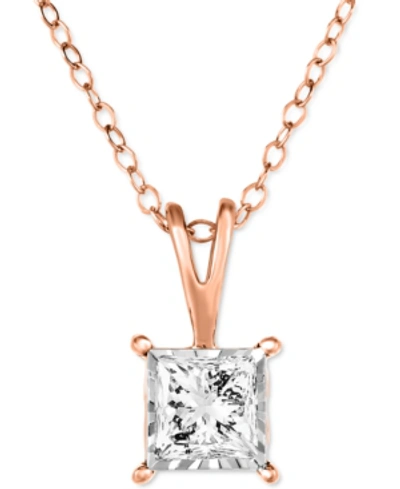 Trumiracle Diamond Princess 18" Pendant Necklace (1/2 Ct. T.w.) In 14k White, Yellow, Or Rose Gold