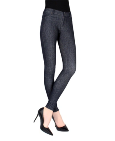 Memoi Women's Zipper Leggings In Blue