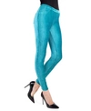 Memoi Thin Ribbed Corduroy Leggings In Ocean Dept