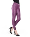 Memoi Women's Thin Ribbed Stretch Corduroy Leggings In Purple Gra