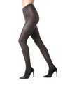 Memoi Flat Knit Sweater Tights In Charcoal