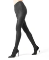 Memoi Women's Cozy Brooklyn Flat Knit Sweater Tights In Dark Gray