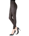 Memoi Mixed Texture Shaping Women's Leggings In Black