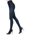 Memoi Women's Crossing Diamond Patterned Sweater Tights Mo-389 In Navy Blaze