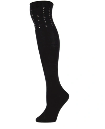 Memoi Evening Star Women's Over The Knee Socks In Black