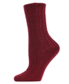 Memoi Classic Day Knit Women's Crew Socks In Burgundy