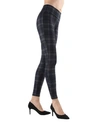 Memoi Women's Stripe Plaid Shaper Leggings In Navy