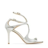 JIMMY CHOO IVETTE Champagne Glitter Leather Strappy Sandals,IVETTEGLE S