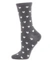 Memoi Hearts Cashmere Women's Crew Socks In Med Gray H