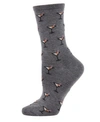 Memoi Martini Drink Cashmere Women's Crew Socks In Med Gray H