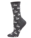 Memoi Women's Swan Cashmere-blend Crew Socks In Med Gray H