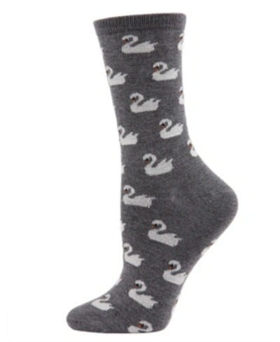 Memoi Women's Swan Cashmere-blend Crew Socks In Gray Swan
