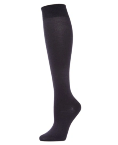 Memoi Women's Bamboo Blend Knit Knee High Socks In Gray