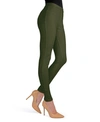 Memoi Women's Knit Cotton-blend Chino Leggings In Ivy Green