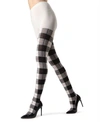Memoi Womens Tartan Plaid Sweater Plaid Tights In Winter Whi