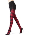 Memoi Women's Glasgow Large Tartan Plaid Sweater Tights In Red