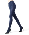 Memoi Women's Cozy Brooklyn Flat Knit Sweater Tights In Denim Heat