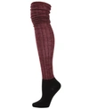 Memoi Rib Women's Over The Knee Women's Socks In Burgundy H