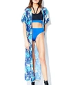 Hauty Metropolitan Drop Shoulder Long Robe Lingerie In Multi