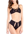 Hauty Strapped Up Soft Cup Microfiber Bralette Lingerie In Black