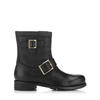 Jimmy Choo Youth Ii Buckled Shearling-lined Leather Ankle Boots In Black