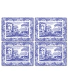 SPODE TABLE LINENS, SET OF 4 BLUE ITALIAN PLACEMATS