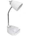 All The Rages Limelight's Gooseneck Organizer Desk Lamp With Ipad Tablet Stand Book Holder And Usb Port In White