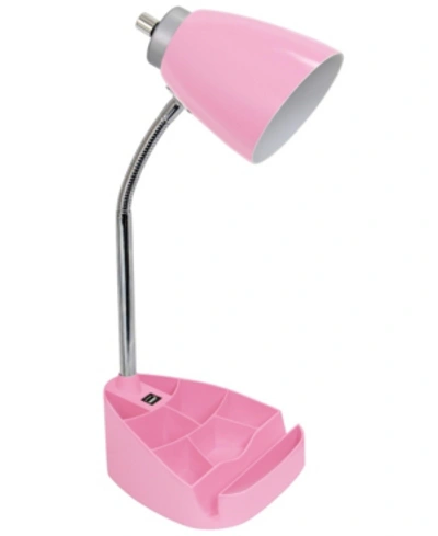All The Rages Limelight's Gooseneck Organizer Desk Lamp With Ipad Tablet Stand Book Holder And Usb Port In Pink