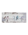 Madison Park Perched Birds Hand Painted Wood Plank In White/grey