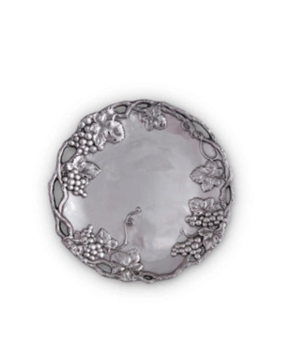Arthur Court Designs Aluminum Grape Round Tray In Silver