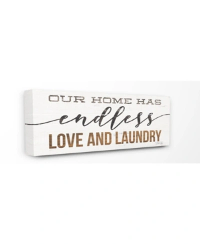 Stupell Industries Our Home Has Endless Love And Laundry Rustic White Wood Look Sign, 13" L X 30" H In Multi