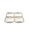 Classic Touch 4 Sectional Relish Dish With Rim In White