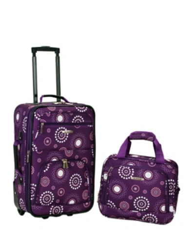 Rockland 2-pc. Pattern Softside Luggage Set In Purple Pearl