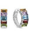 Effy Collection Effy Multi-gemstone Small Hoop Earrings (3 Ct. T.w.) In Sterling Silver, 0.6" In Multi