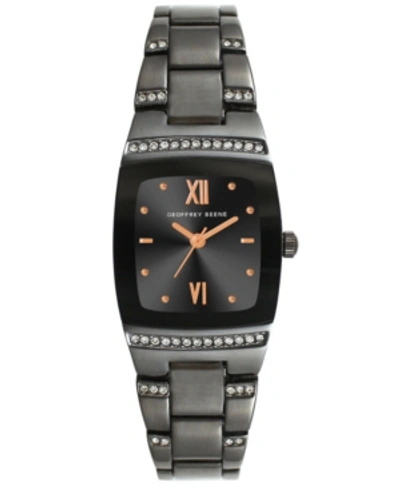 Geoffrey Beene Women's Gunmetal Metal Alloy Bracelet Watch, 32 Mm In Black