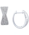 WRAPPED IN LOVE DIAMOND CROSSOVER OVAL HOOP EARRINGS (1 CT. T.W.) IN STERLING SILVER, CREATED FOR MACY'S