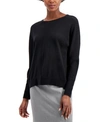 ALFANI HIGH-LOW DOLMAN-SLEEVE SWEATER, CREATED FOR MACY'S