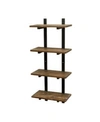 ALATERRE FURNITURE ALATERRE POMONA 48" H METAL AND SOLID WOOD WALL SHELF